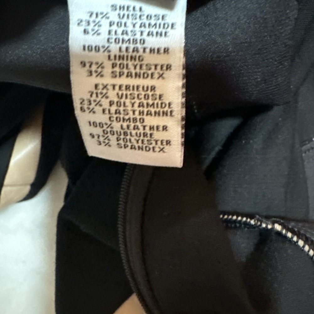 Diane Von Furstenberg Dayton Leather Cocktail Dress Camel & Black Women's Size 8 - Picture 14 of 14